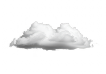 A single fluffy cumulus cloud isolated on a transparent background