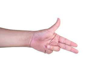 hand on isolated background clipping path