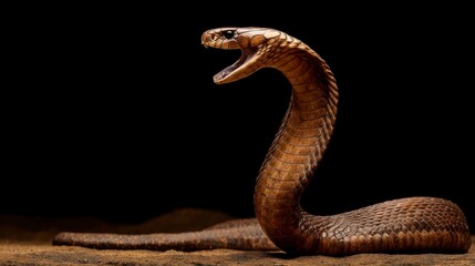 Fototapeta premium Venomous snake against dark background