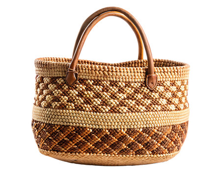 hand woven bag isolated on white background, png, ai generated. - Powered by Adobe