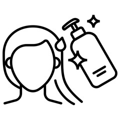 Hair Care Outline Icon