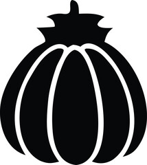 Silhouetted pumpkin shape with visible ribs a classic autumnal symbol perfect for decorations and seasonal designs