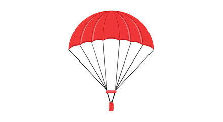 Obraz premium Graphical presentation of a vibrant red parachute against a clean white background canvas