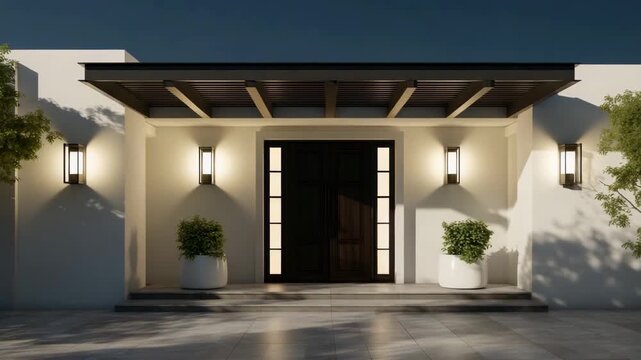 Stylish Home Exterior with Minimalist Architecture Design