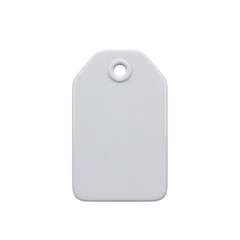 3d white tag isolated on transparent background
