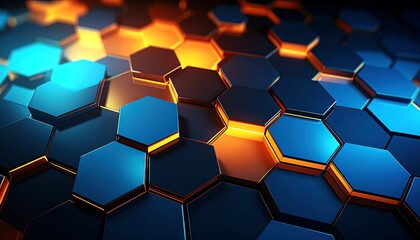 Glowing Hexagon Abstract Background. (3)