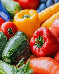 Fresh and Colorful Assortment of Organic Vegetables on Display