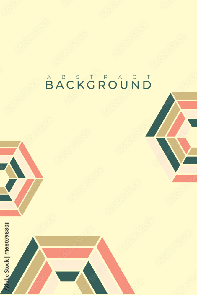 Poster abstract background with hexagon pattern, with copy space