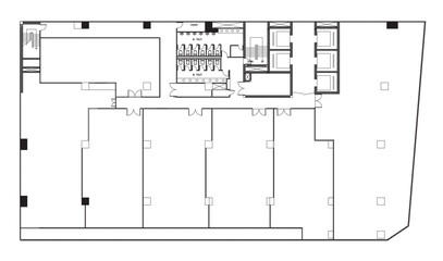 2D Vector Drawing of Ceiling Light Frame in Elevator Hall Lobby