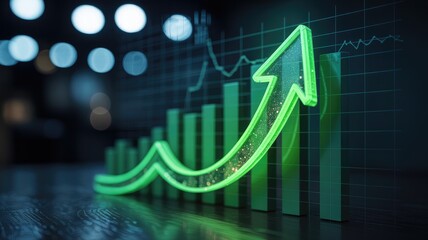 Visualize your success with this vibrant upward trend chart, an icon for investment growth and business goals