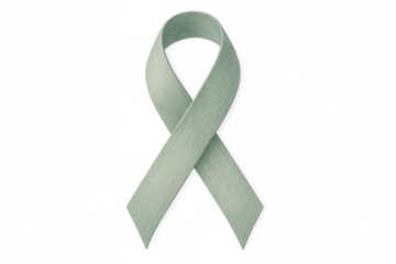 Mental health awareness ribbon in seafoam green, symbolizing support for organ donation, ptsd recovery, highlighting compassionate causes