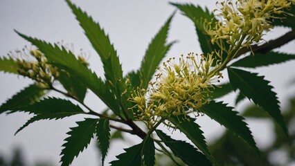 cannabis leaf on a yellow background