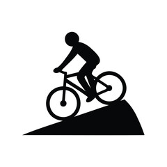 Fototapeta premium silhouette of a man riding a bike