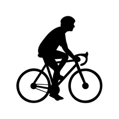 Obraz premium silhouette of a man riding a bicycle