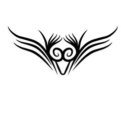Elegant tribal design featuring symmetrical curves and swirls, ideal for tattoo or graphic art use
