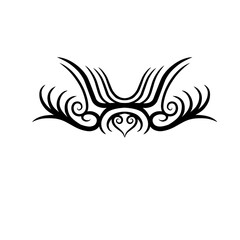 Intricate tribal tattoo design featuring elegant curves and spirals, suitable for body art inspiration