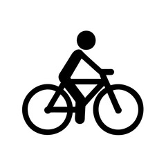 Fototapeta premium Simple and clean bicycle pictogram in solid black on a white background