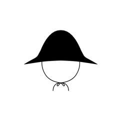 Silhouette of a person wearing a hat, standing against a vibrant sunset with abstract colors