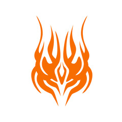 Vibrant orange flame design symbolizing heat and energy, suitable for creative projects and backgrounds