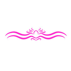 Vibrant pink wave design with a stylized sun, ideal for summer-themed graphics or beach events