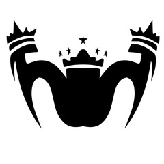 Abstract crown design featuring stylized elements with stars, suitable for creative projects