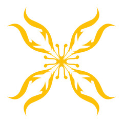 Vibrant yellow butterfly design with intricate wing patterns on a clean white background