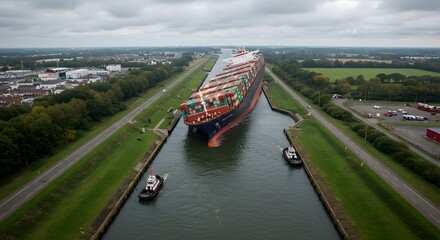 Naklejka premium stranded ship, wedged ship