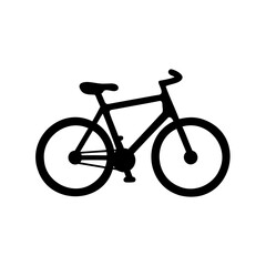Obraz premium Silhouette of a classic bicycle with curved handlebars on a white background