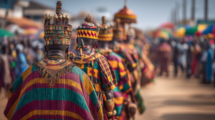 Fetu Afahye Festival Ghana traditional chiefs in colorful kente cloth parade cultural heritage celebration African royalty ceremony Cape Coast festival event