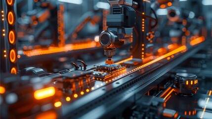 an automated production line showcasing the technological advancement of Industry