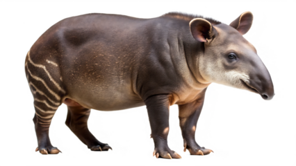 tapir isolated on white background, png, ai generated.
