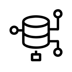 Fototapeta premium Database icon with expanding nodes representing big data and analytics.