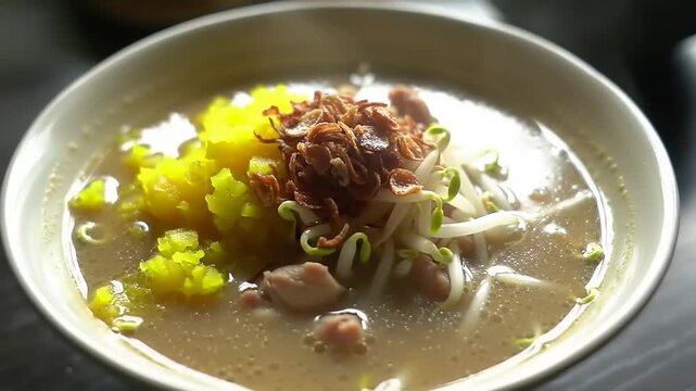 Delicious Chicken Soup with Asian Cuisine.