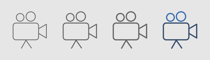 
movie set icon outline with film camera design