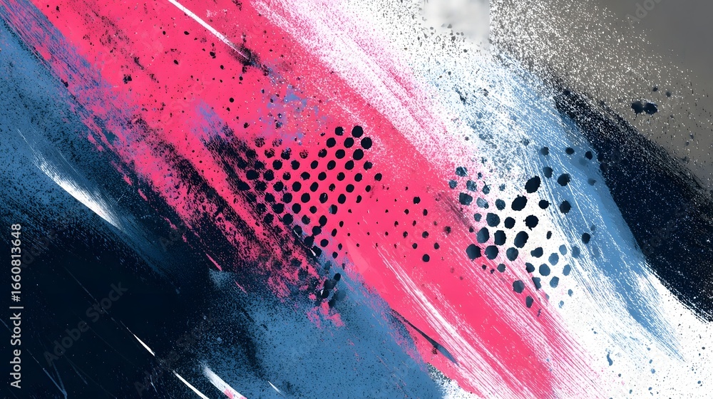 Poster a bold abstract artwork featuring a dynamic blend of bright vibrant colors overlapping brush strokes