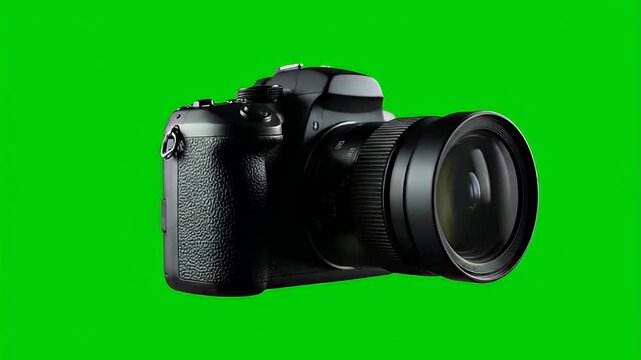 Modern dslr camera isolated
