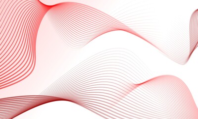 Dynamic abstract background with flowing red waves and lines on a white space ideal for modern technology presentations business banners and romantic or vibrant designs
