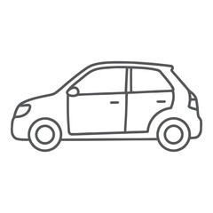 Fototapeta premium Another variation of a small car side view, symbolizing automobile, mobility, travel, and city transport.