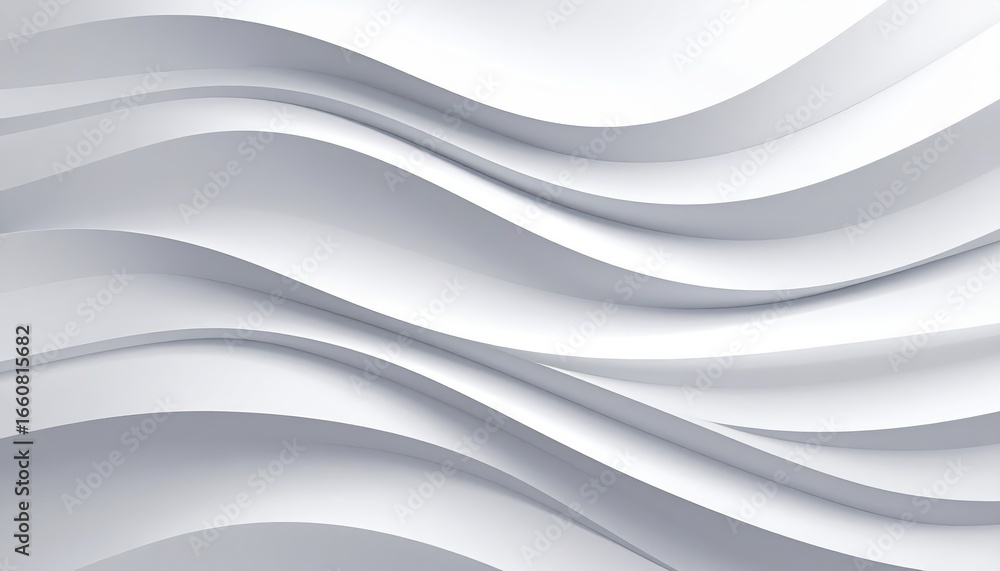 Poster abstract flowing white wave pattern with smooth curves and layered design perfect for modern backgro