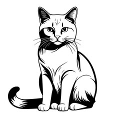 Obraz premium cute cat on white illustration