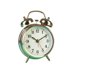 Classic Bell Alarm Clock – Colorful Block Background Composition