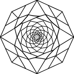 Naklejka premium Geometric Spiral Polygon Illustration