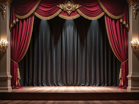 The retro ballet stage setting, with classic European style, sets the stage for a gorgeous performance of timeless elegance.