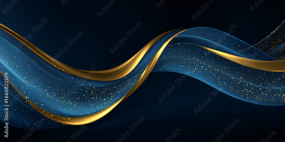 Canvas Prints abstract luxury background with dark blue and gold wave. design element. place for text. elegant gra