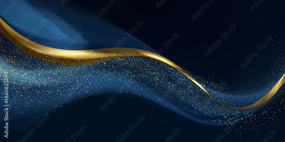Canvas Prints abstract luxury background with dark blue and gold wave. design element. place for text. elegant gra