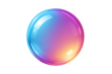 Bright colorful sphere shining with transparent background