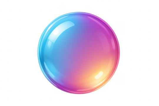Bright colorful sphere shining with transparent background