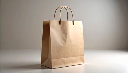 Image of a single brown paper bag stretched out over the handle