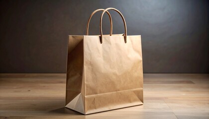 Image of a single brown paper bag stretched out over the handle