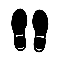 Two Black Footprints on a White Background, Shoe Prints, Footprints Pattern